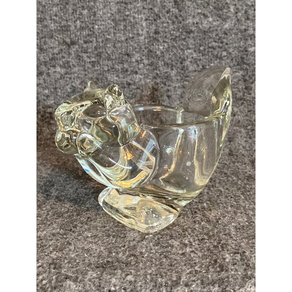 VTG Avon Candle Votive Holders Crystal Glass Squirrel Dove Lot of 2 - Picture 2 of 16